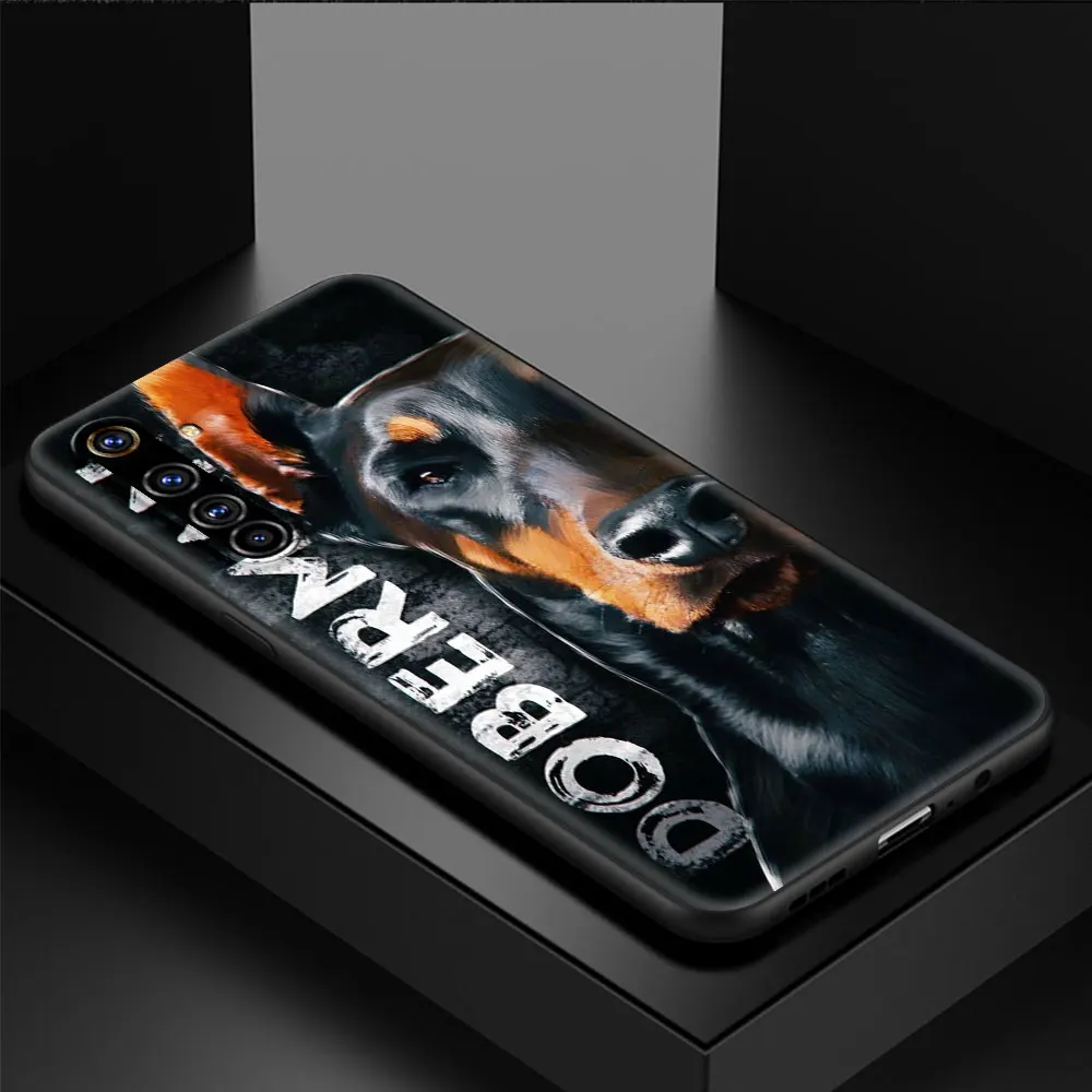 doberman dog shockproof case for realme c3 8 pro bag fundas silicone soft black cover for realme 6 7 pro c21 shell coque luxury free global shipping