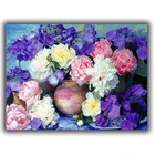 Алмазная мозаика сделай сам, алмазная вышивка, цветы посажены в баночках, полностью алмазная живопись, вышивка крестиком стразы, украшения для дома