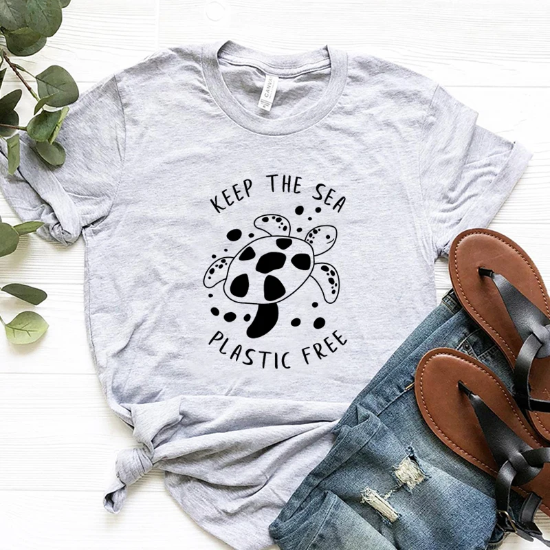 

Женские футболки Kepe с принтом «сохранение черепашек», летняя модная футболка с принтом, хлопковая Футболка с принтом, Прямая поставка