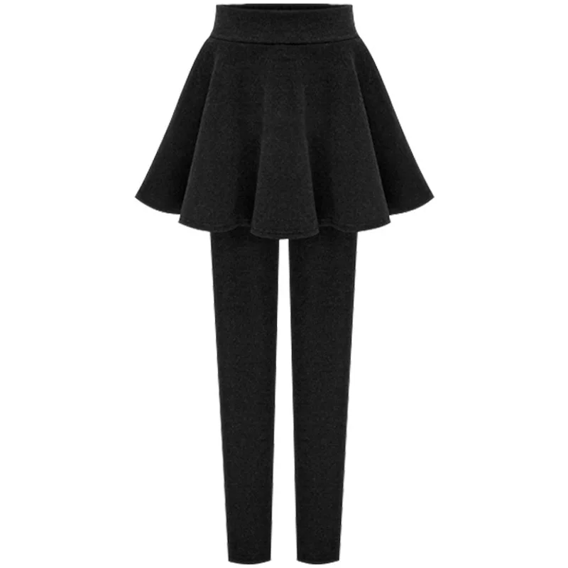 Женские штаны COLDKER из пузырьковой юбки тату искусственной двух частей зимние