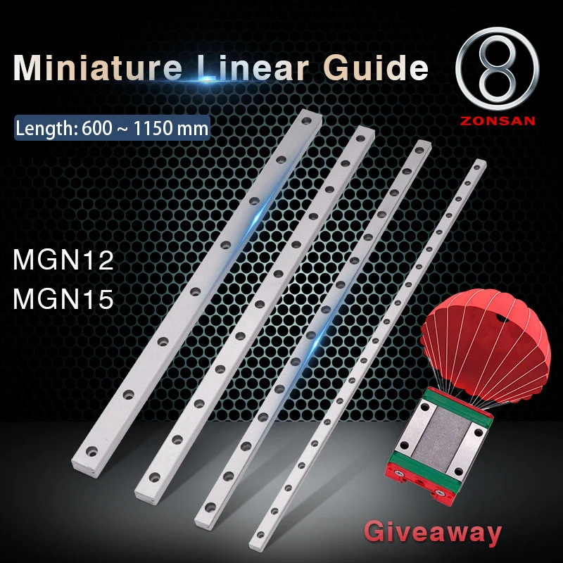 Миниатюрная линейная направляющая MGN12 MGN15 MGN12C MGN15H L: 600 800 1000 1150 мм 1 шт. MGN 12 + каретки