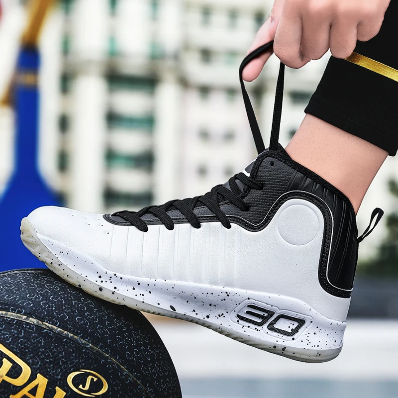 Mens Basketball Shoes Breathable Non-Slip Wearable Sports Shoes Gym Training Athletic Basketball Sneakers Couples Running Shoes