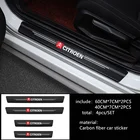 Стайлинг автомобиля, 4 шт., Накладка на порог из углеродного волокна, декоративная наклейка для Citroen C1 C2 C3 C4 C5 C6 C8 C4L DS3 DS4 DS5 DS5LS DS6