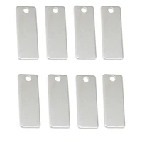100 pcs 304 stainless steel rectangletag pendants findings f80 components for diy jewelry necklace keychain making accessories