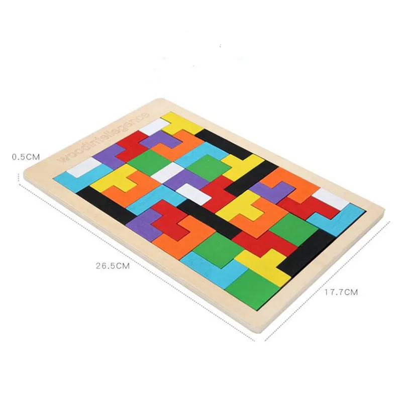 

Colorful Wooden Tangram Brain Teaser Puzzle Toys Tetris Game Preschool Magination Intellectual Educational Kid Toy