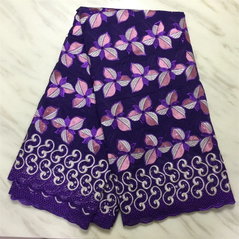 

2021Latest Calssic Embroidery Lace 100%Cotton Very Soft Superior Quality African Swiss Fabric Party Dress NN719_Z