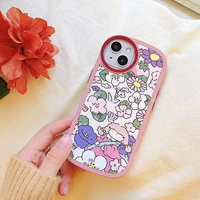 ekoneda cute floral case for iphone 11 12 13 pro xs max xr x 7 8 plus silicone girls flowers protective phone cover cases