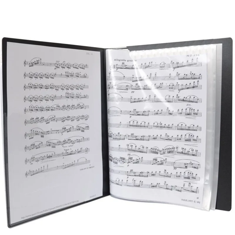 

50 Pages Multi-layer Music Score Coil Folder Practice Piano Paper Sheets Document Storage Organizer