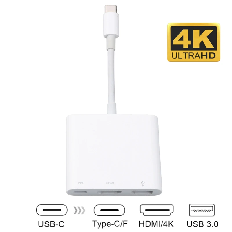 4K 1080P Type-C концентратор USB 3.1 Type c адаптер C к HDMI-совместимый кабель зарядный