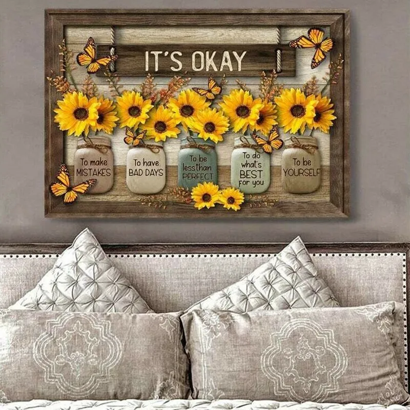 

Винтажные Подсолнухи в виде бабочек, настенный декоративный современный изысканный декор для спальни, картина для гостиной, украшение для ...