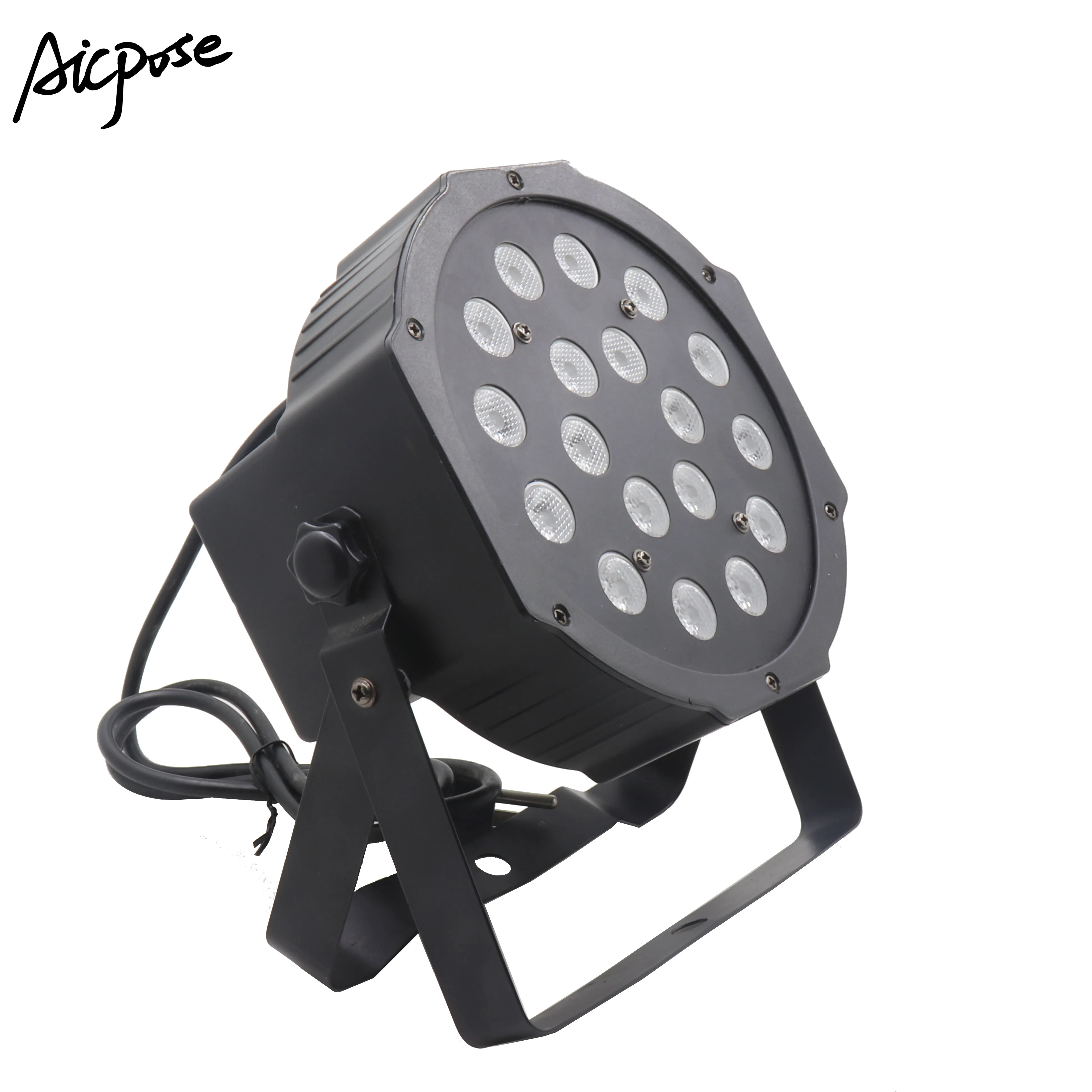 Цветные светодиодные лампы Par 18x3 Вт RGB плоский par с dmx512 управлением