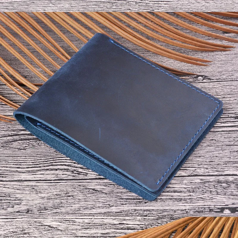 

Handmade Real Leather Wallets for Men Slim Breif Men Wallets Short Vintage Retro Manmade Wallet Money Bags