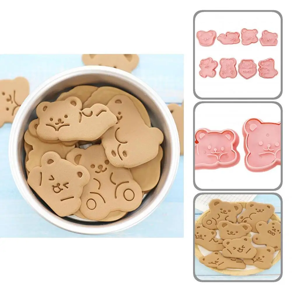 

Cookie Mold No Odor Cookie Cutter PP Easy to Use Attractive Bear Press Embossing DIY Biscuit Cutter