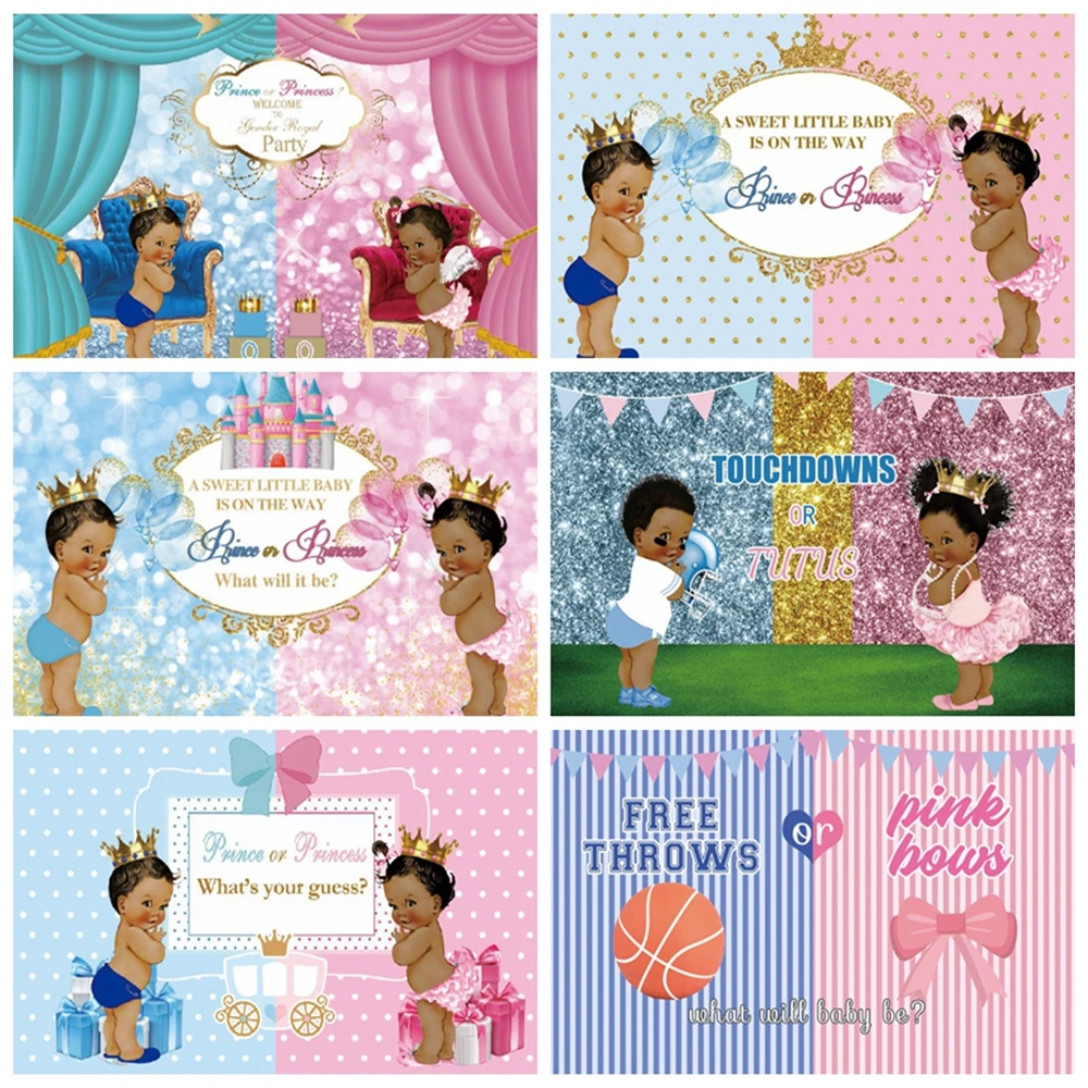 Розовый синий занавес Золотая Корона Новорожденный ребенок душ фон пол