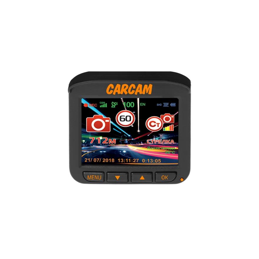 Автомобильный видеорегистратор с радар детектором 5 в 1 CARCAM COMBO