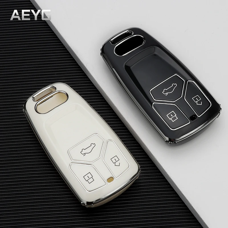 

TPU Car Remote Key Case Cover Shell Fob For Audi A4 A6 A5 Q7 S4 S5 S7 B9 Q5 A4L A6L 4m TT TTS RS 8S 8W Coupe Styling Accessories