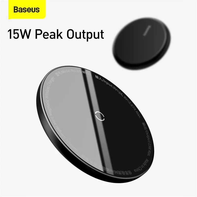 baseus15w magnetic wireless charger for iphone 12 pro max qi pd fast wireless charging charger induction pad magnetic charger free global shipping