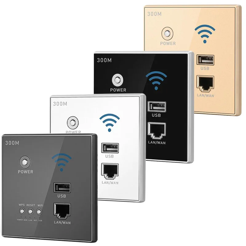 Домашний 300 м настенный встроенный беспроводной Wi Fi 2 4G маршрутизатор 86x86мм