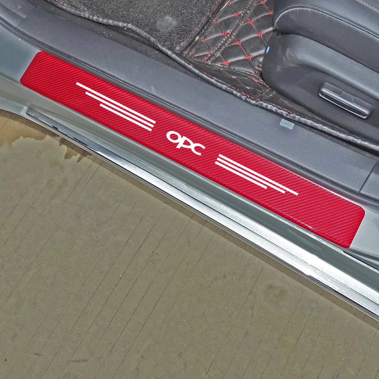 Защитная Наклейка из углеродного волокна для порога автомобиля наклейка Opel OPC Astra