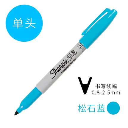 Turquoise 1 шт. маркер Sharpie ручка масляная не выцветает водонепроницаемый Быстросохнущий художественный цветной маркер большой емкости - Цвет: Turquoise