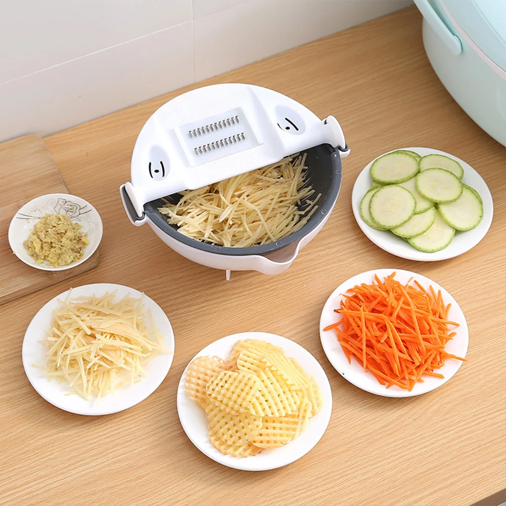 

Ginger Garlic Grater Drainage Basket Potato Tomato Shredder Shred and Slice Machine Manual Vegetable Cutter