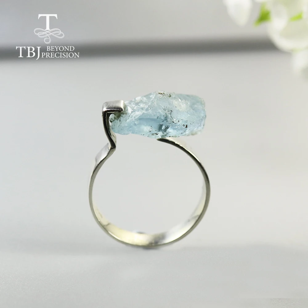 Женское кольцо с аквамарином TBJ ювелирное изделие ручного изготовления