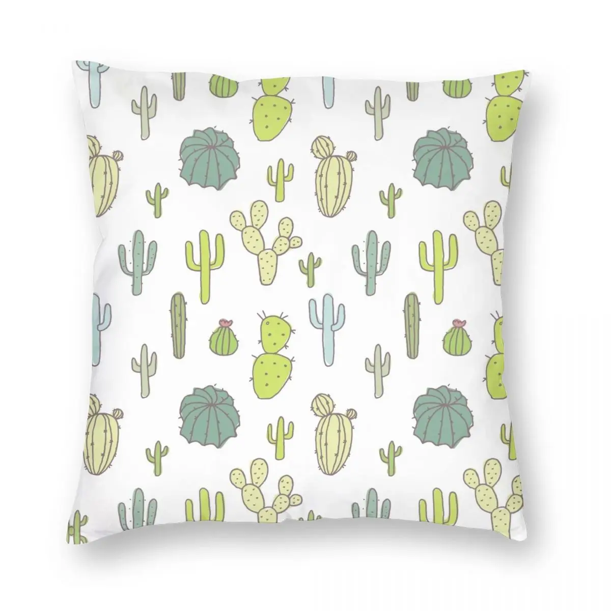 

Квадратная наволочка с принтом кактуса из полиэстера и льна