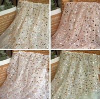 50150cm wide sequins embroidered lace fabric for womens dress evening dress costume bridal gown lace trim sewing materials diy