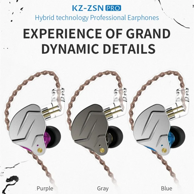 Наушники-вкладыши KZ ZSN Pro HIFI с шумоподавлением 1BA + 1DD | Электроника