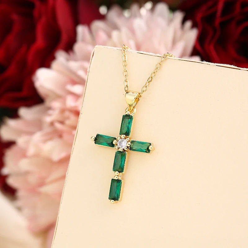 Женское ожерелье с подвеской-крестом из нержавеющей стали |