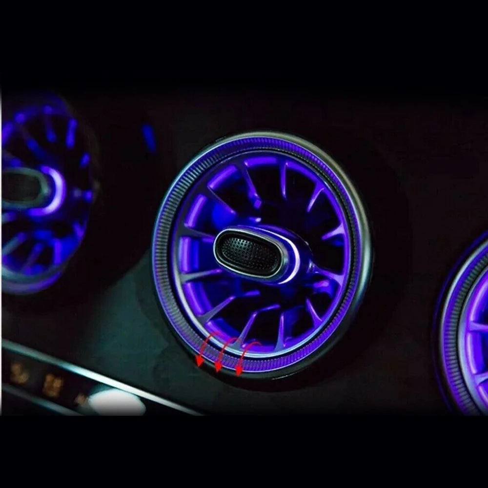 

5pcs Car Atmosphere Light 3 Colors Adjustable Air Vent LED Ambient Light Turbine Outlet Lamps for Benz C Class 2015-2018