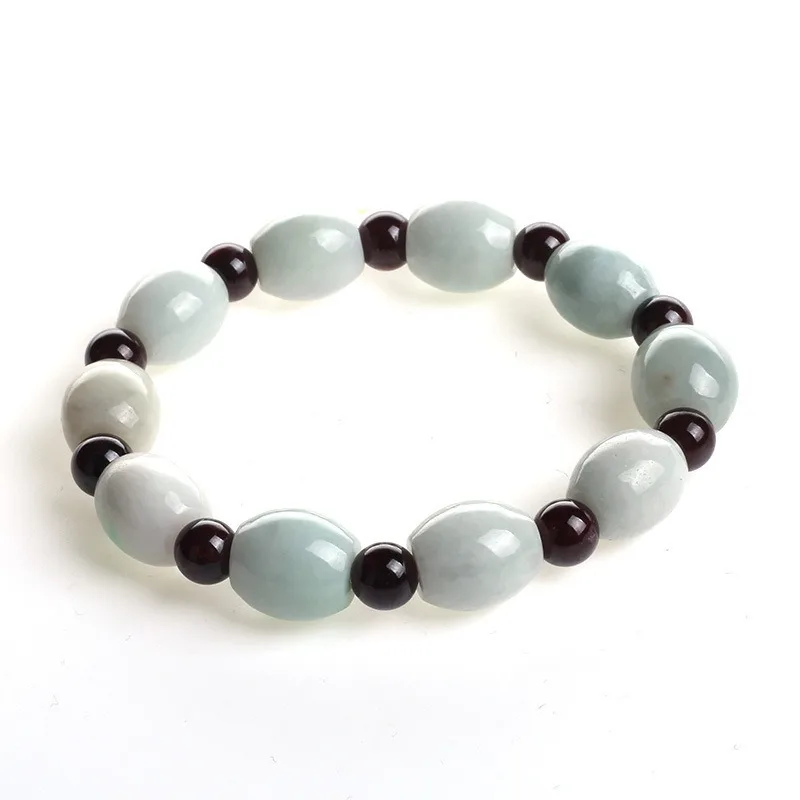 

Women Bracelets Bangles Jadeite Emerald Rice-Shaped Beads Garnet Beads Bracelets Gift for Women's Jade Stone Jewelry