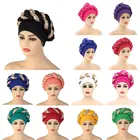 Тюрбан, женский головной убор, тюрбан, тюрбан в африканском стиле, кружевной головной убор в нигерийском стиле, Лидер продаж 2021