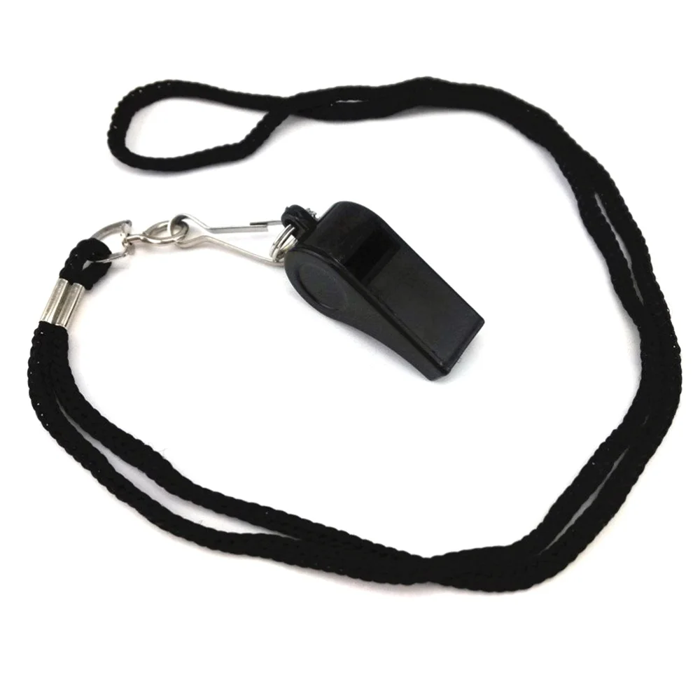 

6Pcs Referee Whistle Whistles with Adjustable & Removable Lanyard for Lifeguard for football & other sport events (Black