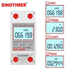 Однофазный двухпроводной ваттметр с ЖК-дисплеем Потребляемая мощность Электрический измеритель кВтч переменный ток 230 В 50 Гц Электрический Din-рейка