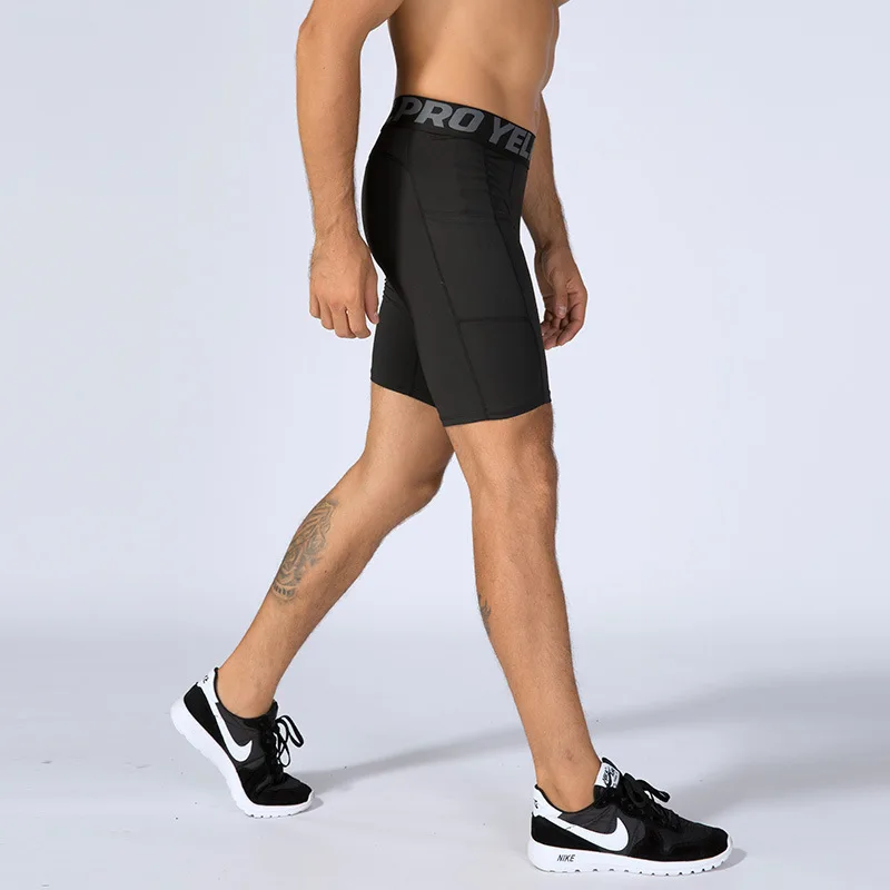 

Men's PRO Fitness Sports Shorts With Pockets For Running Training Quick-Drying Stretch Tights