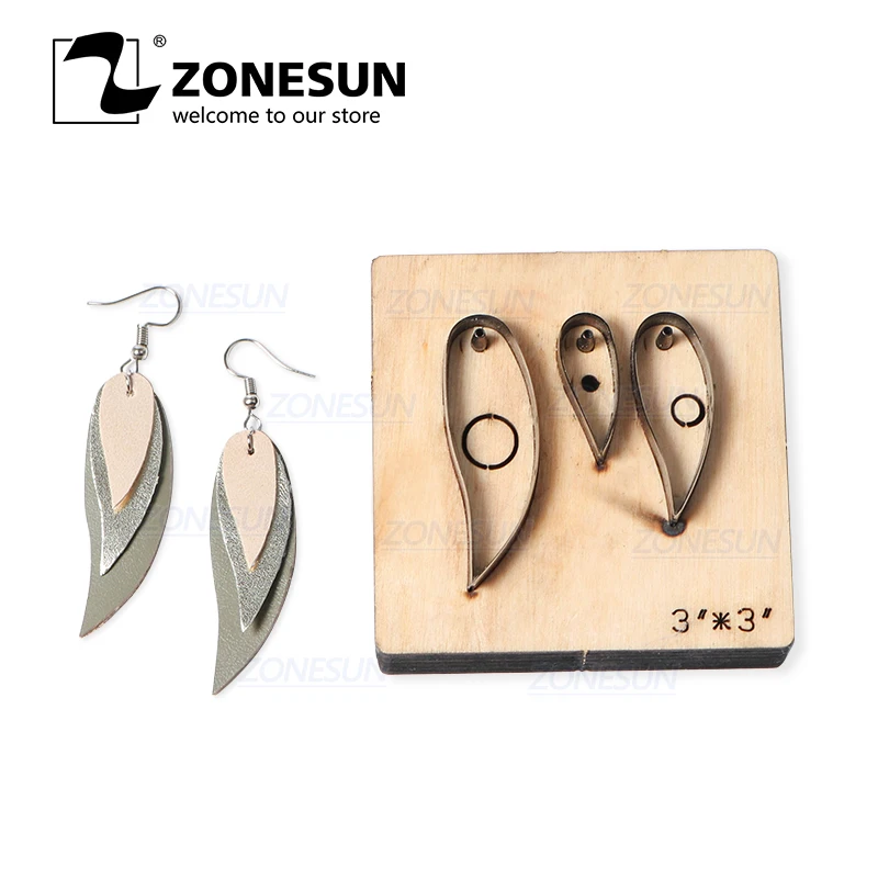 

ZONESUN H6 DIY Custom Cutter Leather Earring Cutting Die Leather Cut Out Earring For Steel Rule Die Cutting Machine Press Tools