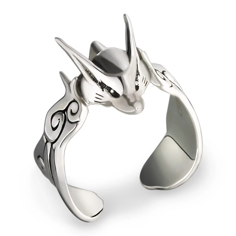 Серебряное кольцо Наруто удзумаки Kurama Kyuubi регулируемое ювелирное изделие для