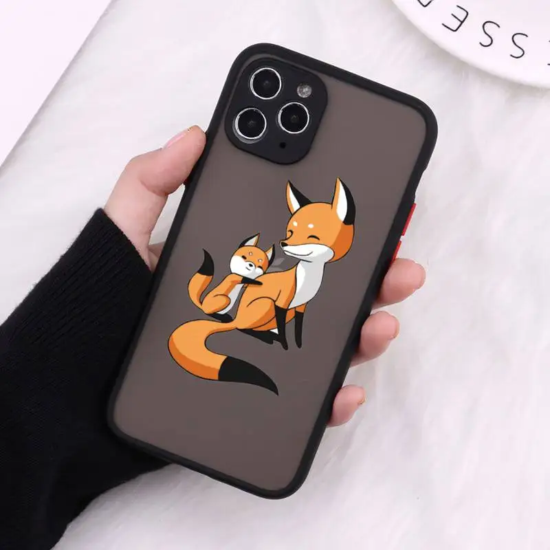 

Anime funny foxs lovely cute Phone Case Matte Transparent for iPhone 7 8 11 12 s mini pro X XS XR MAX Plus cover funda