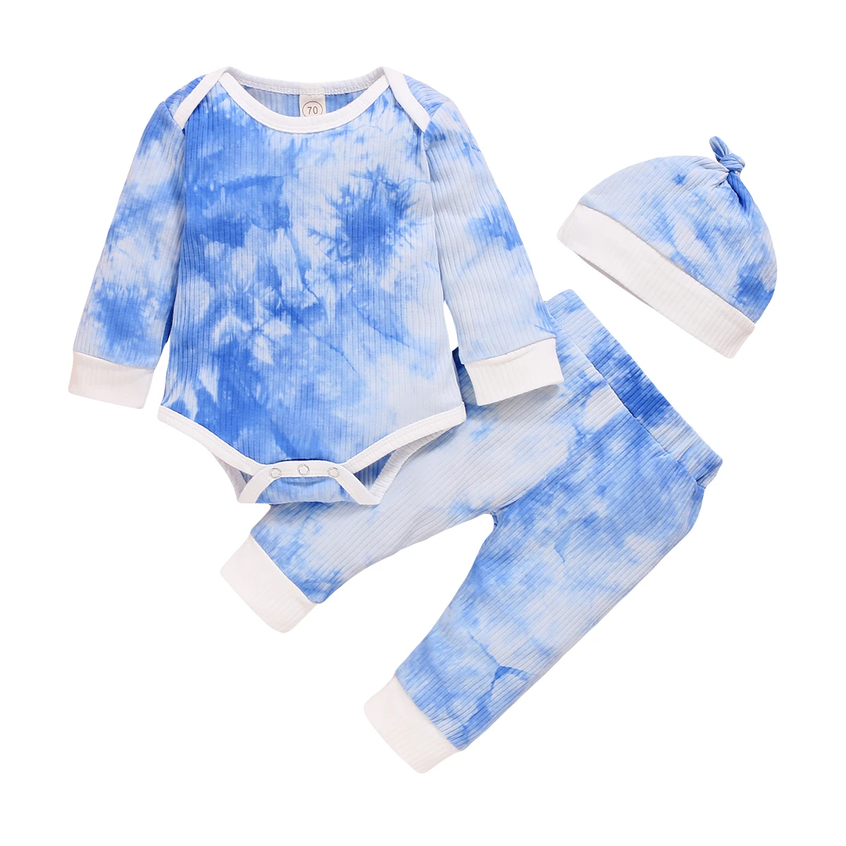 Костюм для новорожденных из 3-х предметов повседневный осенний костюм с длинным