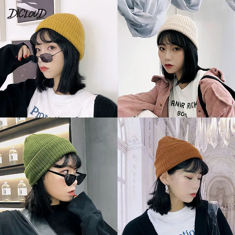 Корейские зимние вязаные шапки для женщин облегающие мужские Мужская Осенняя