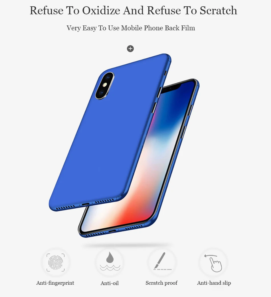 Чистый карамельный цвет задняя крышка оболочка для iphone 7 8 плюс кожа Наклейка защитная пленка для льда для iphone XS ультра-тонкий чехол Coque