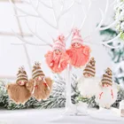 Милая шерстяная шапка плюшевые ангельские Девочки Кукла Рождественская елка подвесные Подвески Счастливого Рождества Декор для дома 2021 дети Navidada подарки