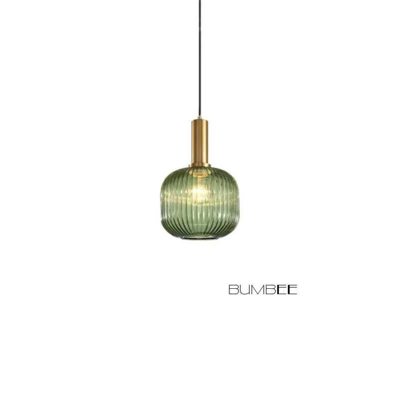 Скандинавские полосы стеклянный маленький подвесной светильник люстра для