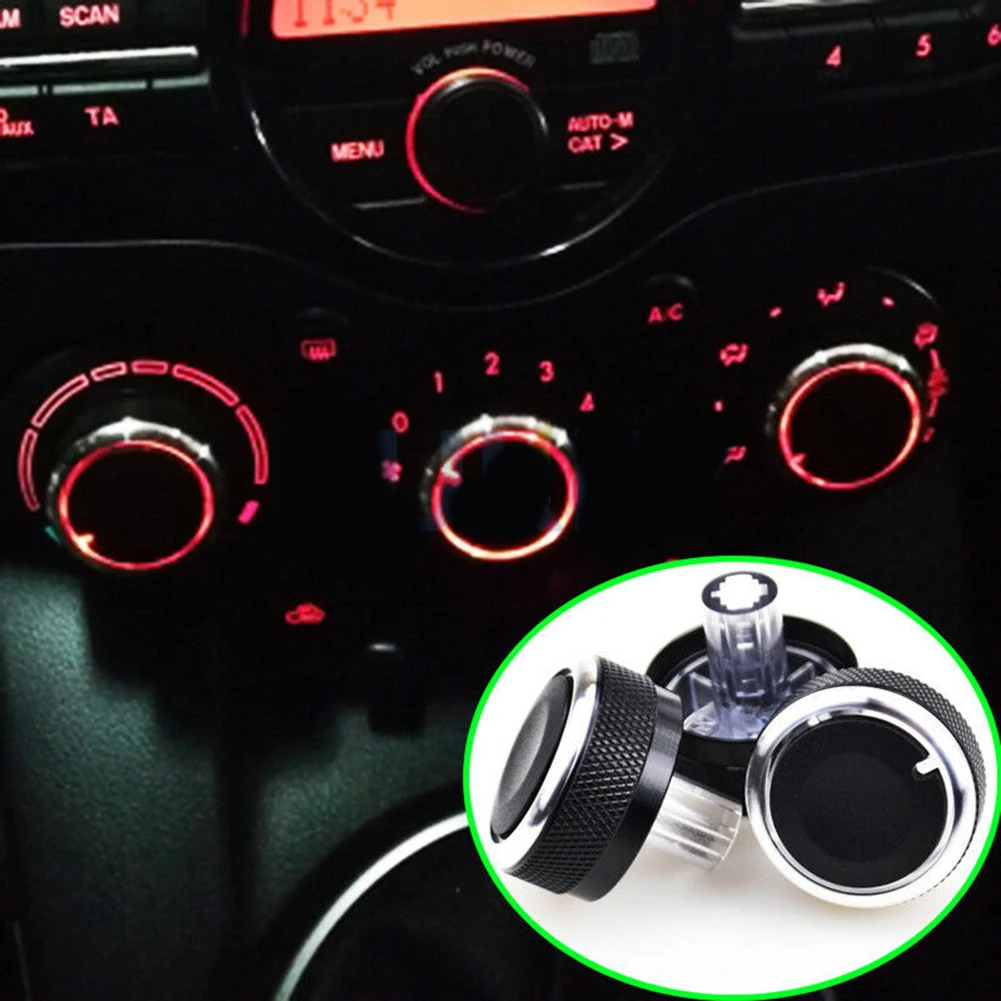 

3 Pcs/Set For Mazda 2 Air Conditioning Knob M2 Aluminum Alloy Air Conditioning Knob Button Car Styling Accessories