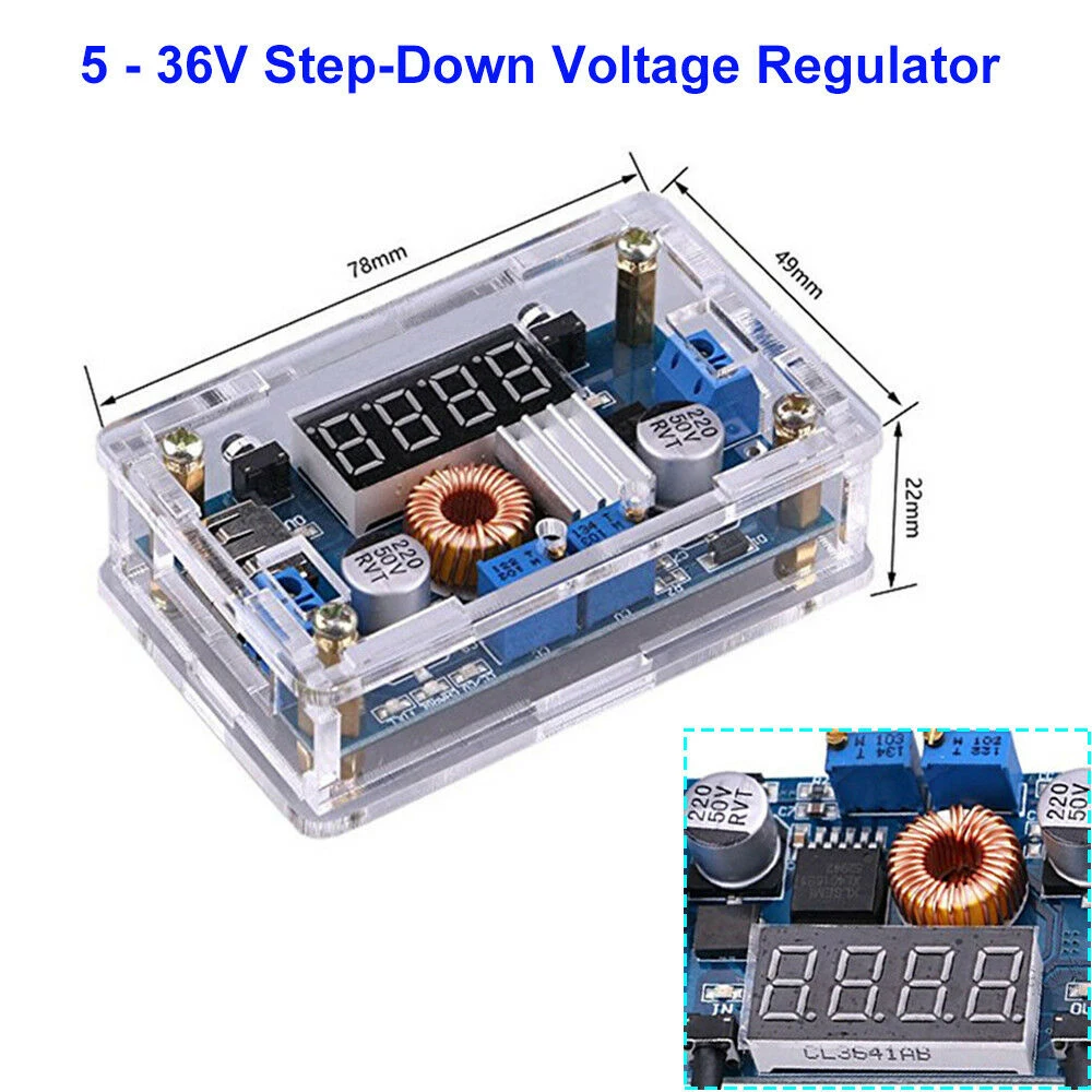 

DC Converter DC-DC Step Down Module 5A Voltage Regulator 5V-36V to 1.2V-32V Buck Converter Reducer Power Supply Module with LED