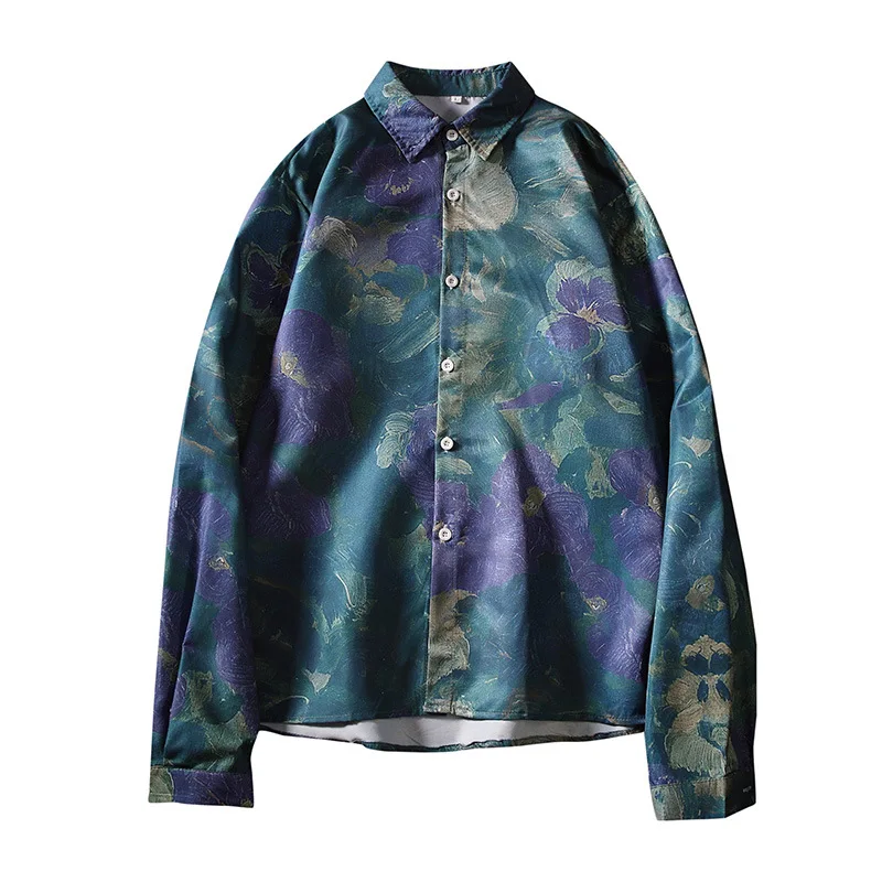 

2021 loose Korean Harajuku style trendy handsome personality shirt tide Fashion spring youth shirt men's long-sleeved