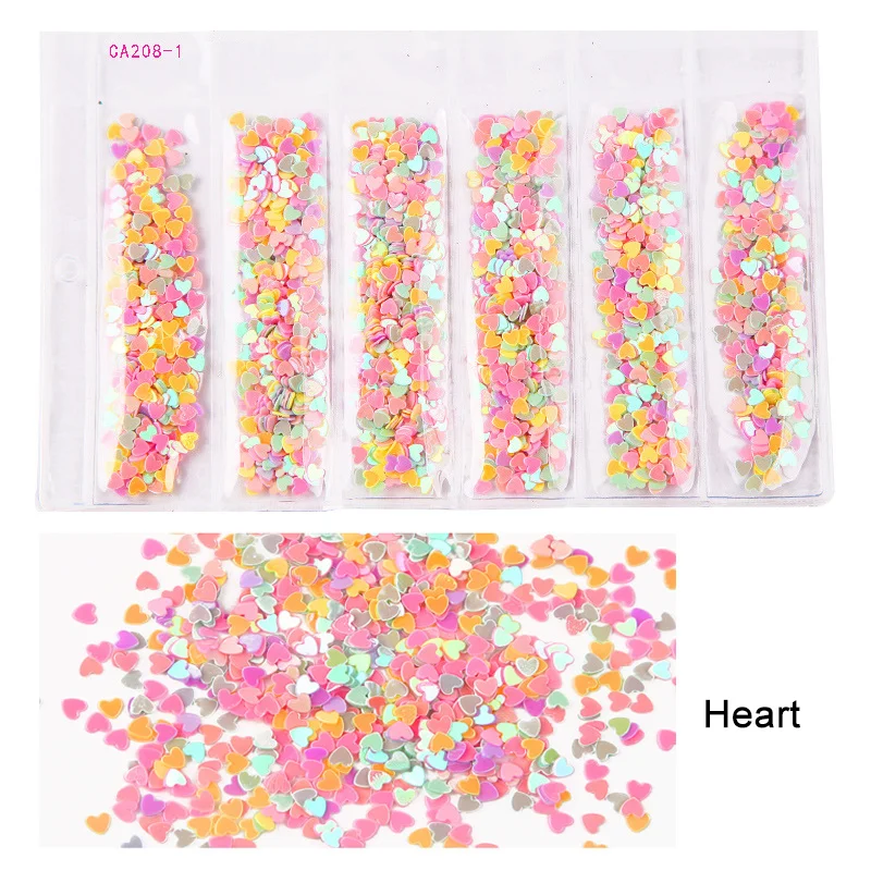 Переливающийся блеск для ногтей звезды сердце цветы формы бабочек ногти хлопья