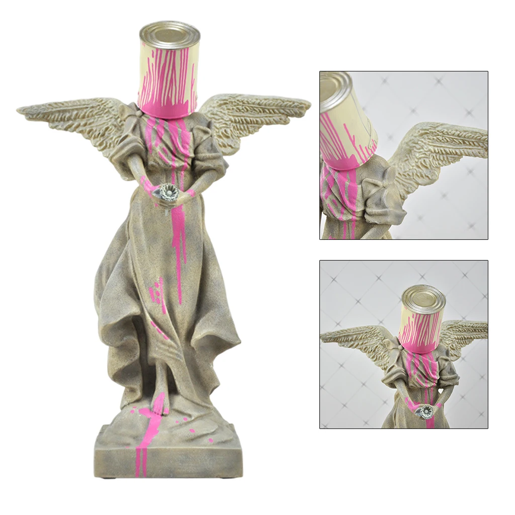 

Modern Banksy Angel Statue Art Piece Sculpture Resin Desk Shelf Decoration