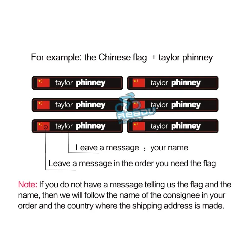 Наклейки с именем флага сделай сам 6 шт./компл. пять стилей рама для дорожного